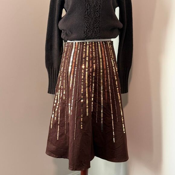 Haven Bleu 2000s A line Sequin skirt Size Small - Picture 1 of 4